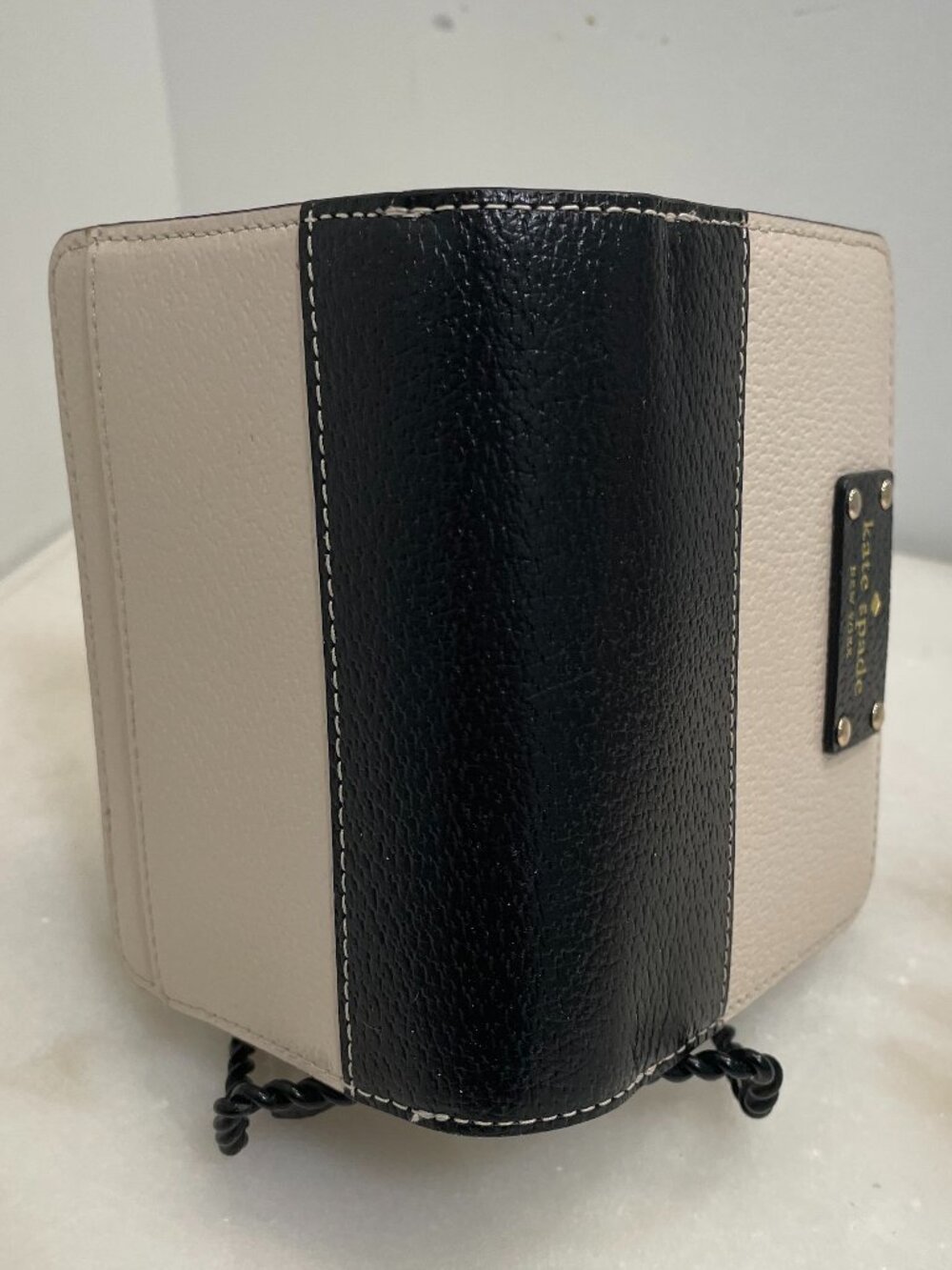 Kate Spade Wellesley Cara zip around & snap Wallet Two-Tone Black and Cream - Picture 8 of 16